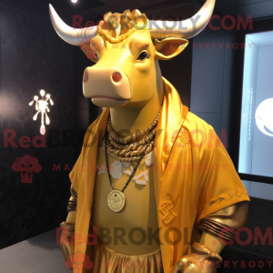 Gouden Zebu-mascottekostuum...