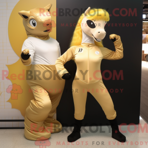 Gold Mare mascot costume...