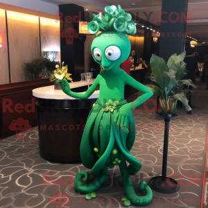 Green Medusa mascot costume...