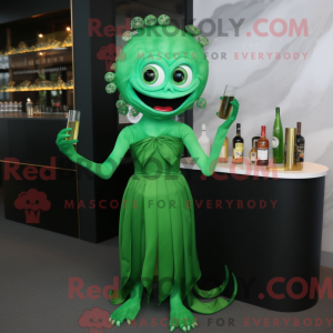 Grøn Medusa maskot kostume...
