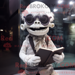 Hvid Undead maskot kostume...