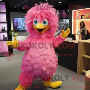 Pink Canary maskot kostume...