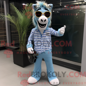 Sky Blue Zebra maskot...