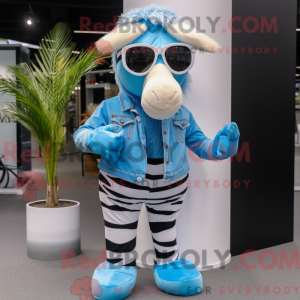 Sky Blue Zebra mascot...