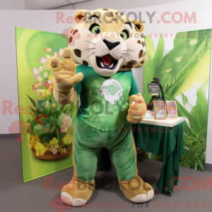 Green Smilodon mascot...