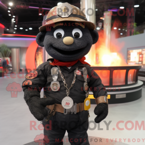 Black Fire Fighter mascot...