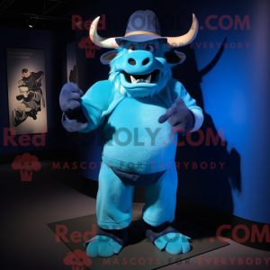 Blue Minotaur mascot...