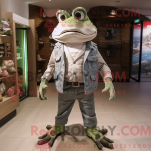 Sølv frosk maskot kostyme...