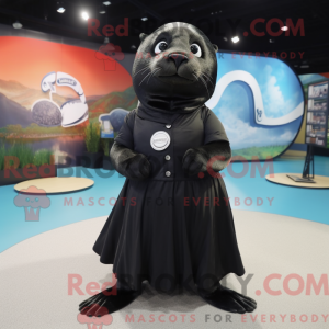 Black Seal mascot costume...