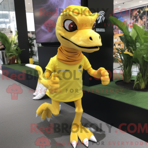 Yellow Velociraptor mascot...