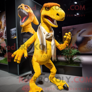 Yellow Velociraptor mascot...