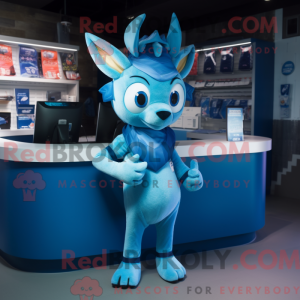 Blue Deer mascot costume...