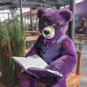 Purple Teddy Bear mascot...