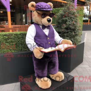 Purple Teddy Bear mascot...