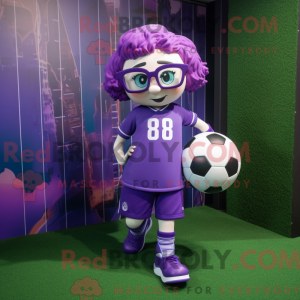 Purple Soccer Goal mascot...