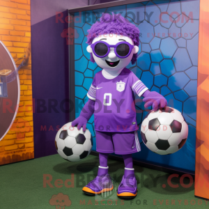 Purple Soccer Goal mascot...