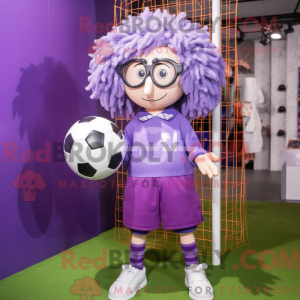 Purple Soccer Goal mascot...