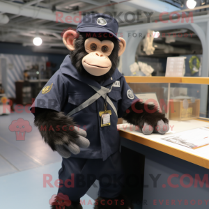 Navy sjimpanse maskot drakt...