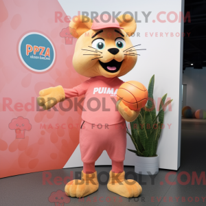 Peach Puma mascot costume...