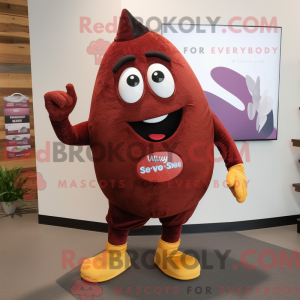 Maroon Mango maskot kostume...