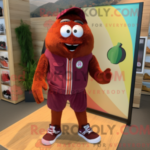 Maroon Mango maskot kostume...