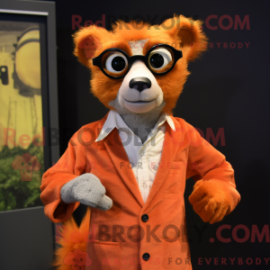 Orange Lemur mascot costume...