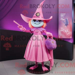 Pink Witch mascot costume...