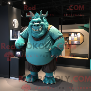 Teal Ogre Maskottchen...
