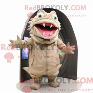 Beige Piranha mascot...