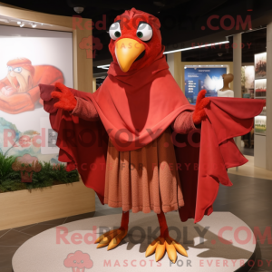 Rød Archaeopteryx maskot...