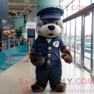 Navy Otter maskot kostume...