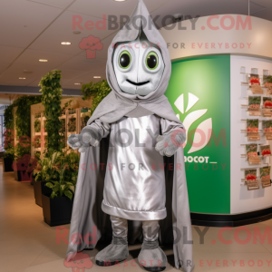 Sølv spinat maskot kostume...