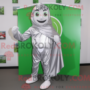 Sølv spinat maskot kostume...