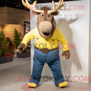 Gold Moose-mascottekostuum...