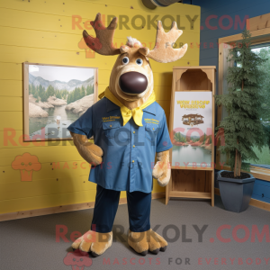 Gold Moose-maskotdraktfigur...