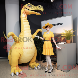 Gold Brachiosaurus mascot...
