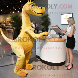 Gold Brachiosaurus mascot...