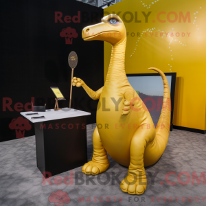 Gold Brachiosaurus mascot...