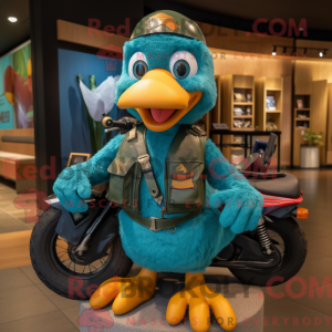 Teal Dodo Bird maskot...