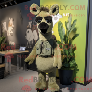 Oliven Lama maskot kostume...