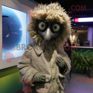 Gray Emu mascot costume...