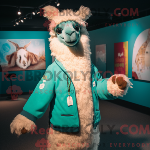 Turquoise Llama mascot...