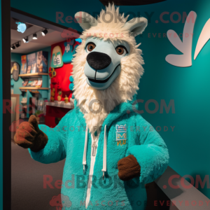 Turquoise Llama mascot...