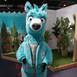 Turquoise Llama mascot...