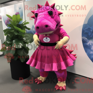 Magenta Ankylosaurus mascot...