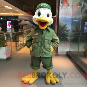 Green Geese mascot costume...