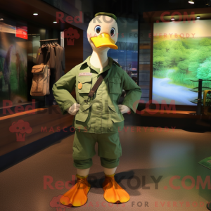 Green Geese mascot costume...