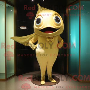 Guld tun maskot kostume...