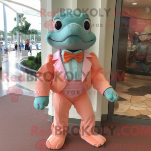 Peach Sea Turtle mascot...
