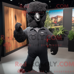 Black Alpaca mascot costume...